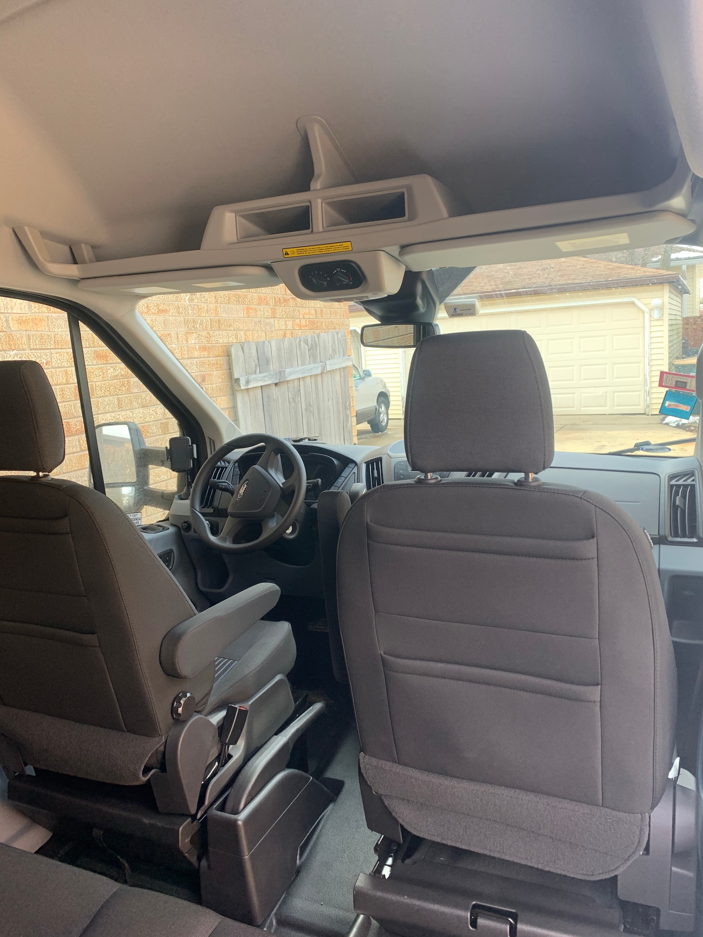 Sprinter van front cab and dashboard